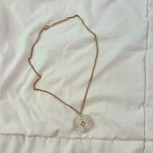 White Flower Gold Necklace